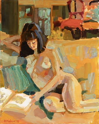 26_Mujer y libro_50 x 40 cm_Óleo sobre tela_2017_PNC_3580 BAJA
